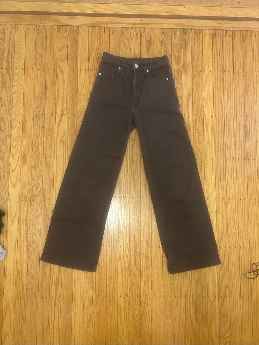 H&M Divided Dark Brown High-Rise Wide Leg Pants